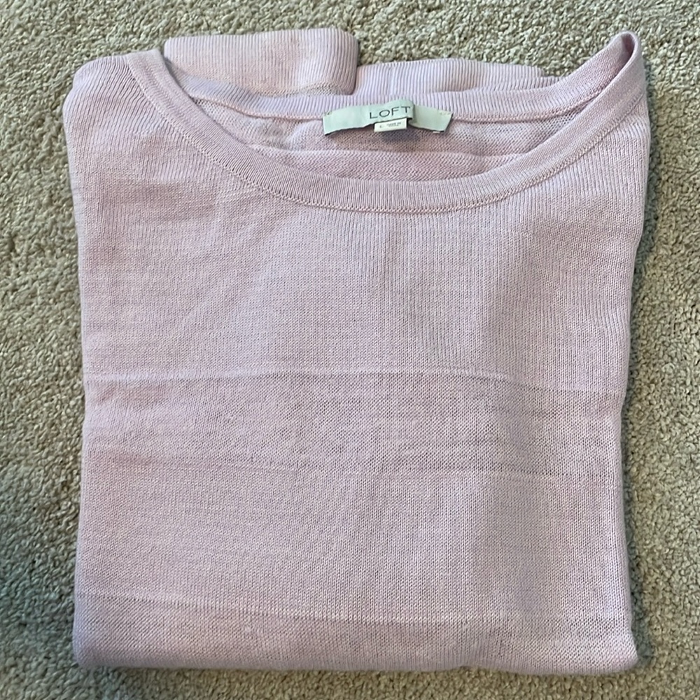 LOFT crew neck lightweight sweater lavender- size Large